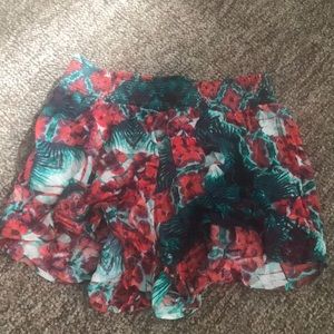 High waisted floral shorts